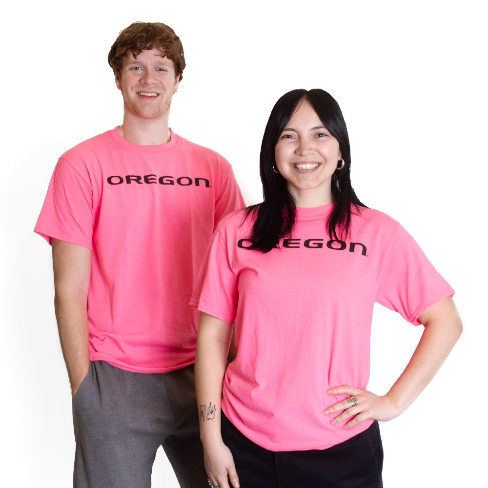 Oregon, McKenzie SewOn, Pink, Crew Neck, Men, Unisex, T-Shirt, 650807